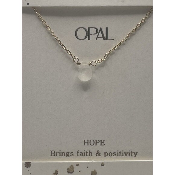 Altar’D State Opal Teardrop Pendant Necklace New - Picture 2 of 5